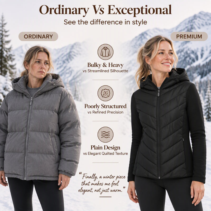 Women's Hooded Patchwork Quilted Padded Jacket