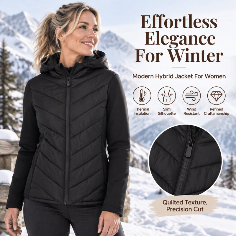 Women's Hooded Patchwork Quilted Padded Jacket