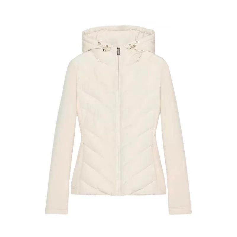 Women's Hooded Patchwork Quilted Padded Jacket