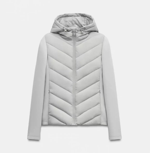 Women's Hooded Patchwork Quilted Padded Jacket