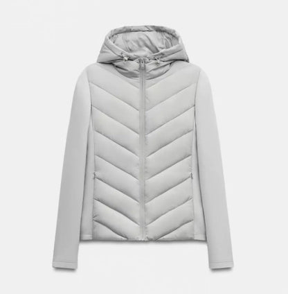 Women's Hooded Patchwork Quilted Padded Jacket