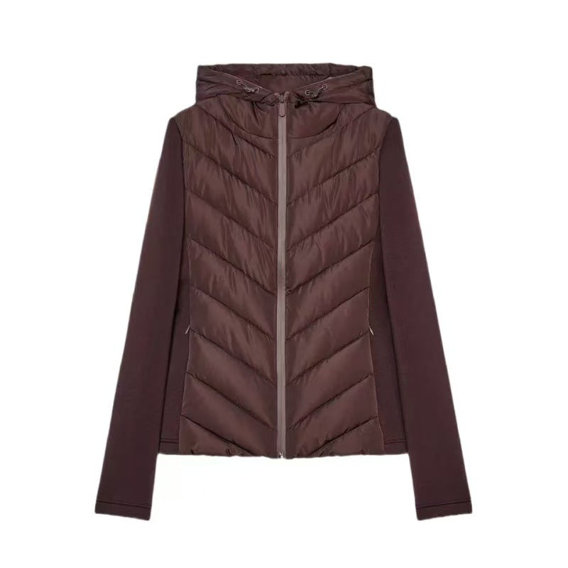 Women's Hooded Patchwork Quilted Padded Jacket