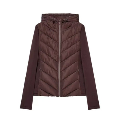 Women's Hooded Patchwork Quilted Padded Jacket