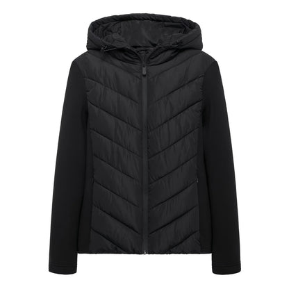 Women's Hooded Patchwork Quilted Padded Jacket