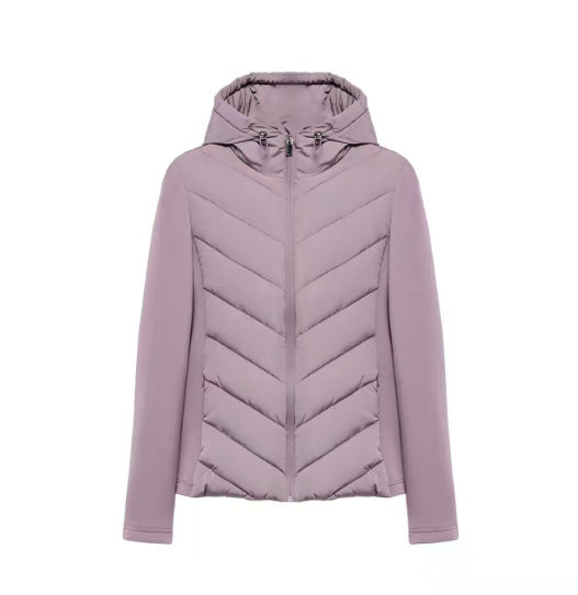 Women's Hooded Patchwork Quilted Padded Jacket