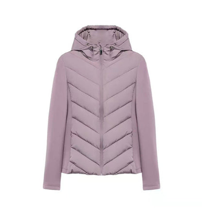 Women's Hooded Patchwork Quilted Padded Jacket