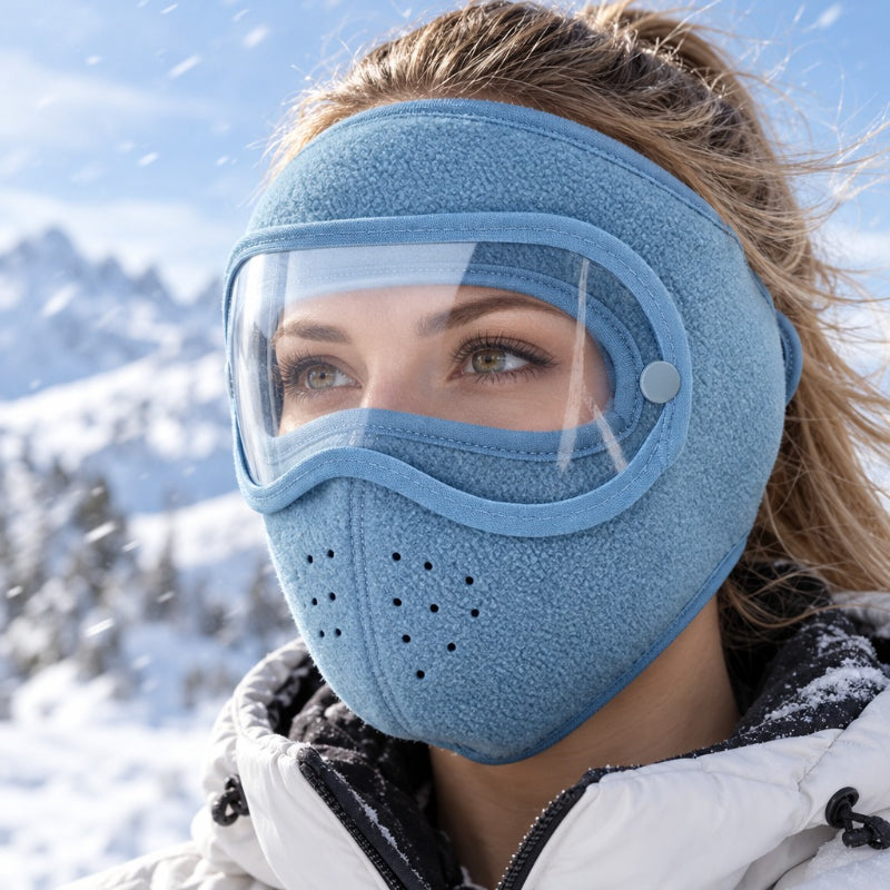 Winter Windproof Warm Face Mask with HD Goggles