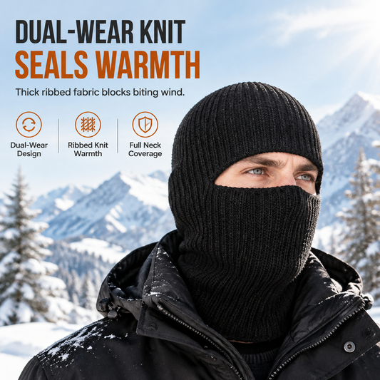 Men Warm Knitted Balaclava Hat Windproof Winter Beanie Cap and Cold Weather Face Mask Hood £8.90 Regular price£17.80Sale price  50 % OFF