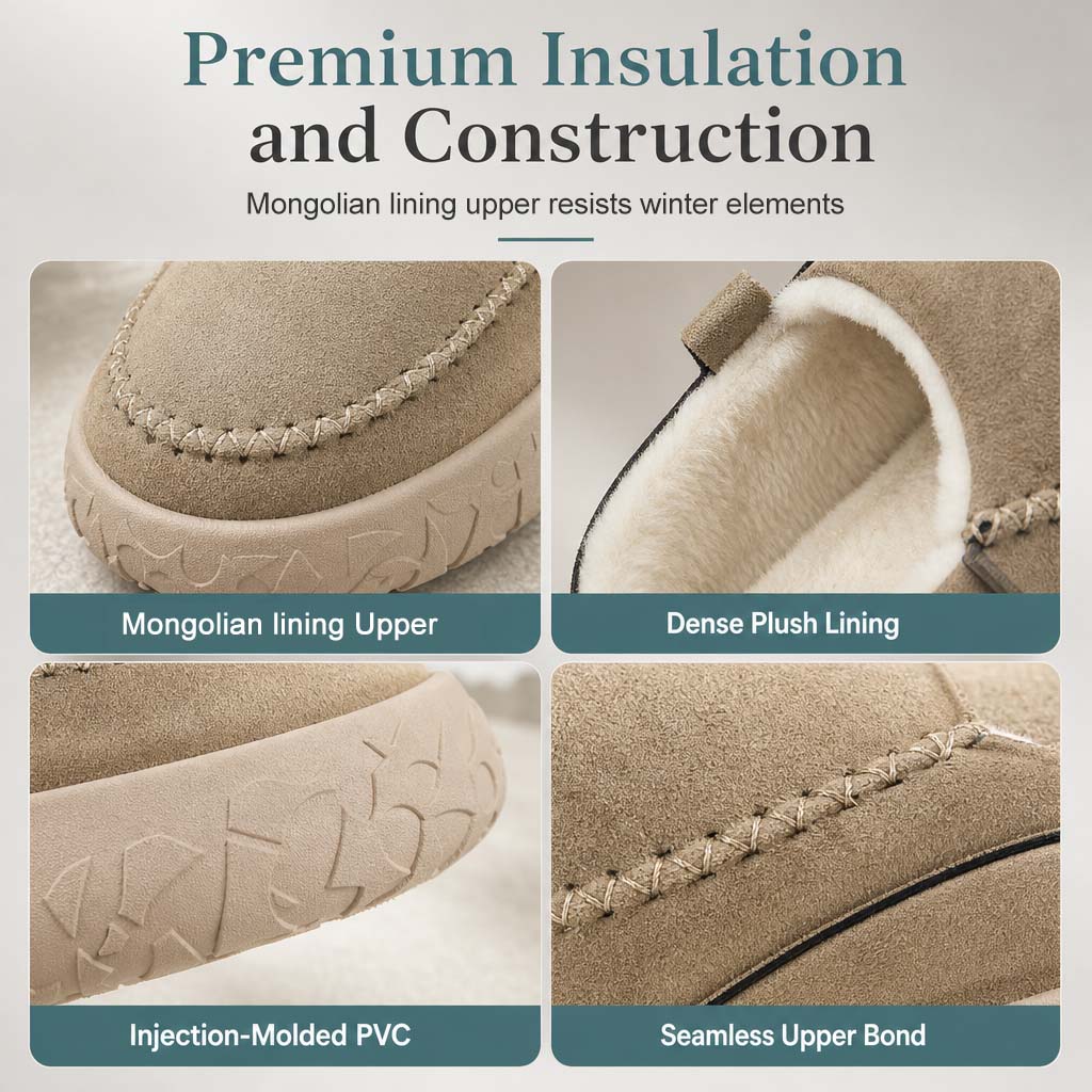 Women's Slip On Snow Boots Warm Comfortable Non Slip Winter Cotton Shoes with Wide Fit