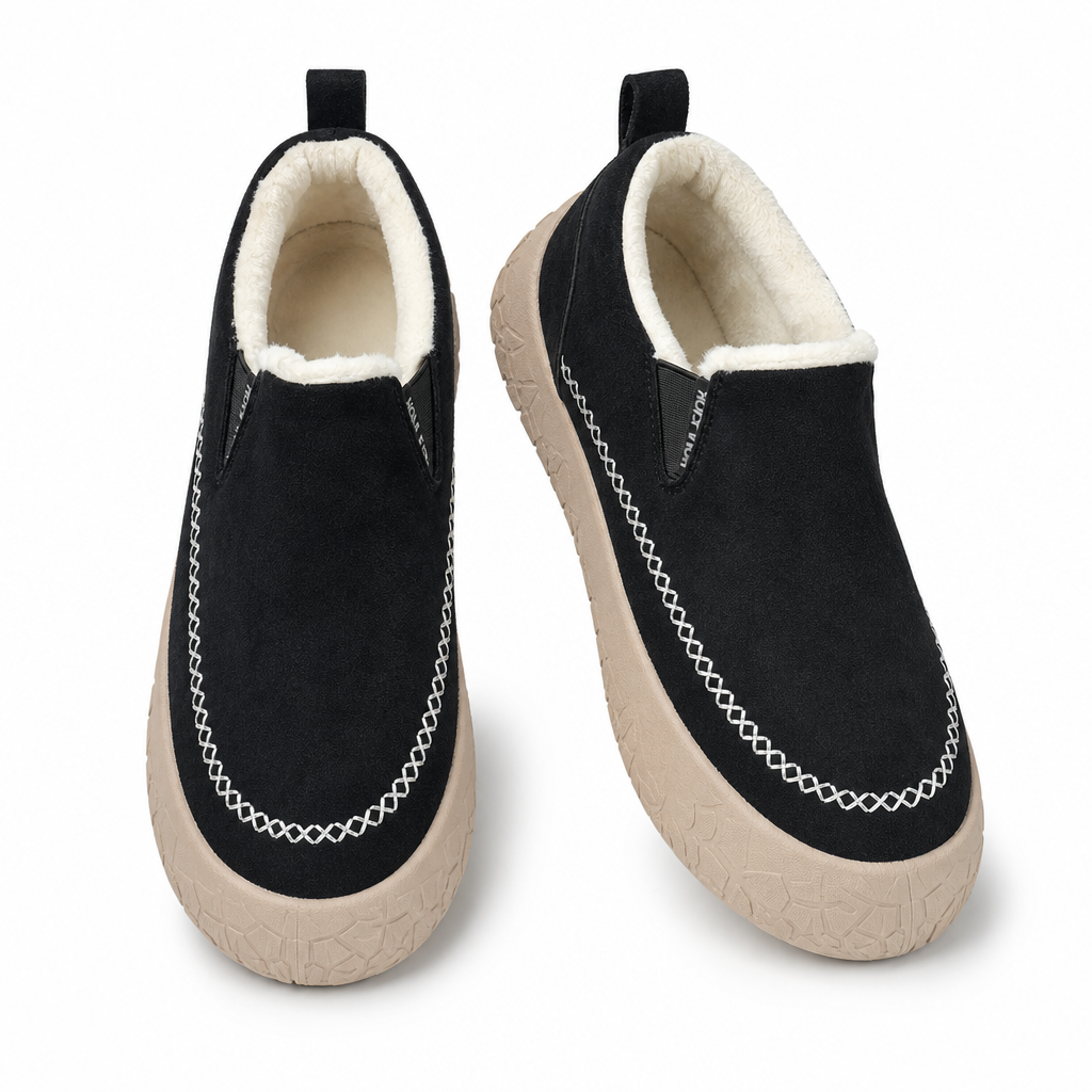 Women's Slip On Snow Boots Warm Comfortable Non Slip Winter Cotton Shoes with Wide Fit