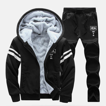 Men's Thickened Hooded Sweatshirt & Pants Set