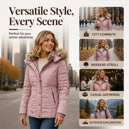 🧥 Women's Slim-Fit Hooded Padded Jacket ✨ – 50% OFF | Free Shipping 🚚 | 30-Day Money-Back Guarantee