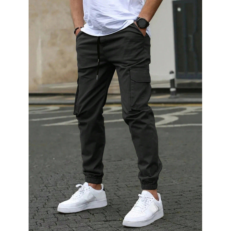 Men's Casual Outdoor Cargo Pants with Drawstring