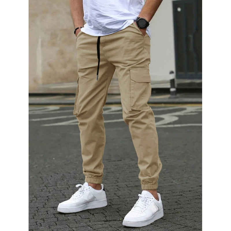 Men's Casual Outdoor Cargo Pants with Drawstring