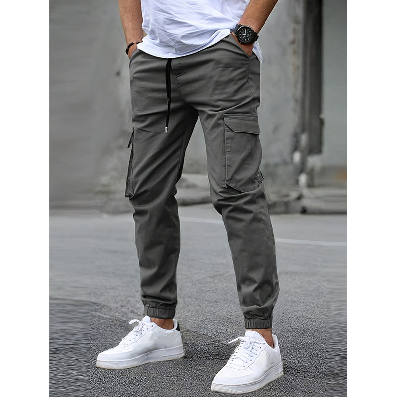 Men's Casual Outdoor Cargo Pants with Drawstring