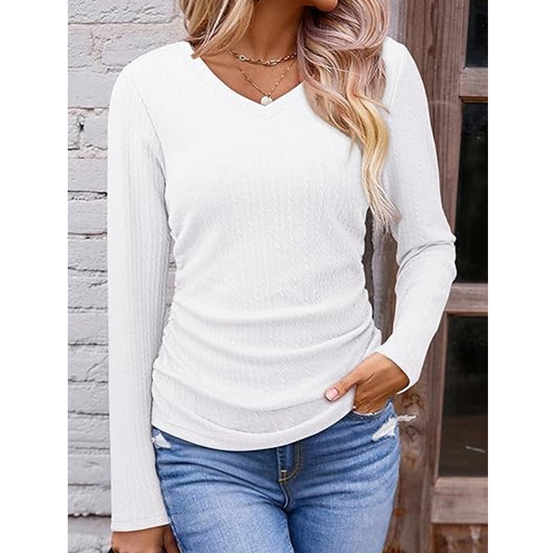 Women's Elegant V-Neck Knit Top