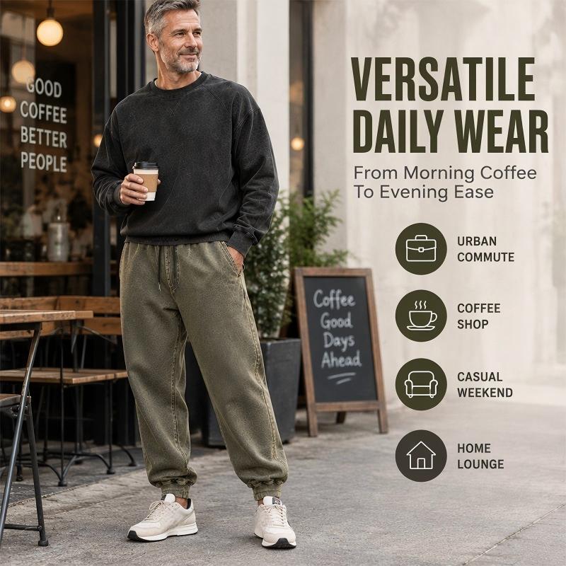 Men's Casual Athletic Washed Sweatpants