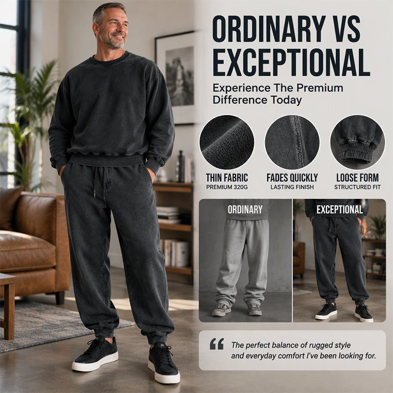 Men's Casual Athletic Washed Sweatpants