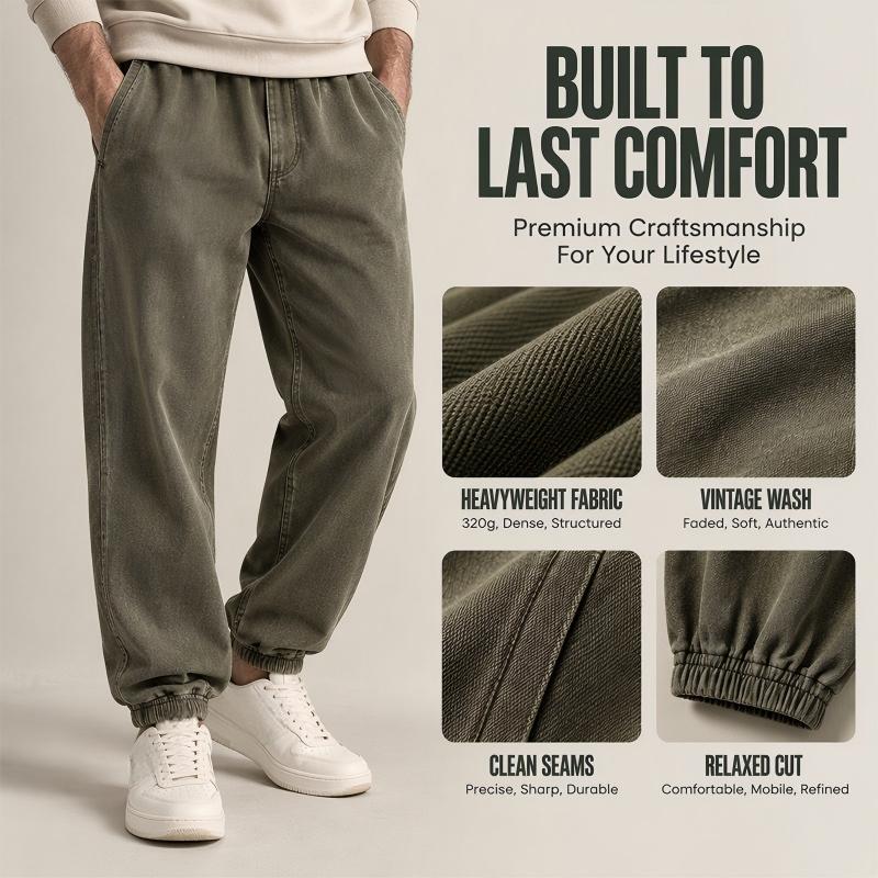 Men's Casual Athletic Washed Sweatpants