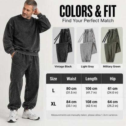 Men's Casual Athletic Washed Sweatpants
