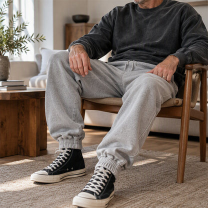 Men's Casual Athletic Washed Sweatpants