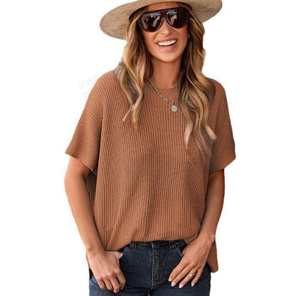 Women's Loose Fit Short Sleeve Knit Top