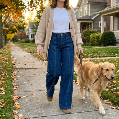 Women's High-Waisted Wide-Leg Jeans