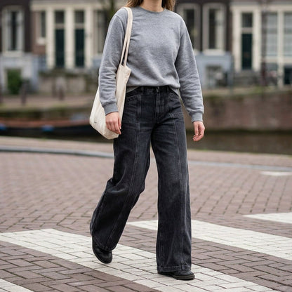 Women's High-Waisted Wide-Leg Jeans