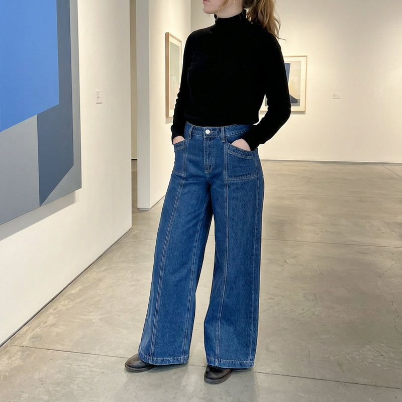 Women's High-Waisted Wide-Leg Jeans