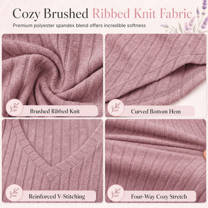 ☁️ Women's Plus Size Ribbed Brushed T-Shirt – Premium Material, Breathable & Always Cozy – A Must-Have for Your Wardrobe – Now 50% OFF!