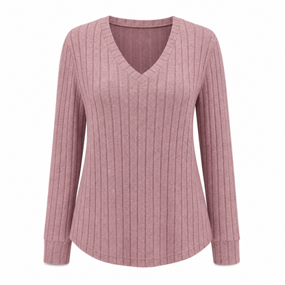 ☁️ Women's Plus Size Ribbed Brushed T-Shirt – Premium Material, Breathable & Always Cozy – A Must-Have for Your Wardrobe – Now 50% OFF!