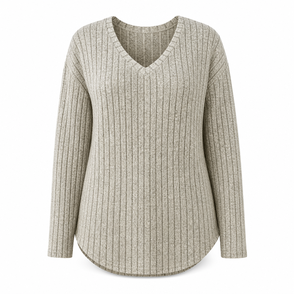 ☁️ Women's Plus Size Ribbed Brushed T-Shirt – Premium Material, Breathable & Always Cozy – A Must-Have for Your Wardrobe – Now 50% OFF!