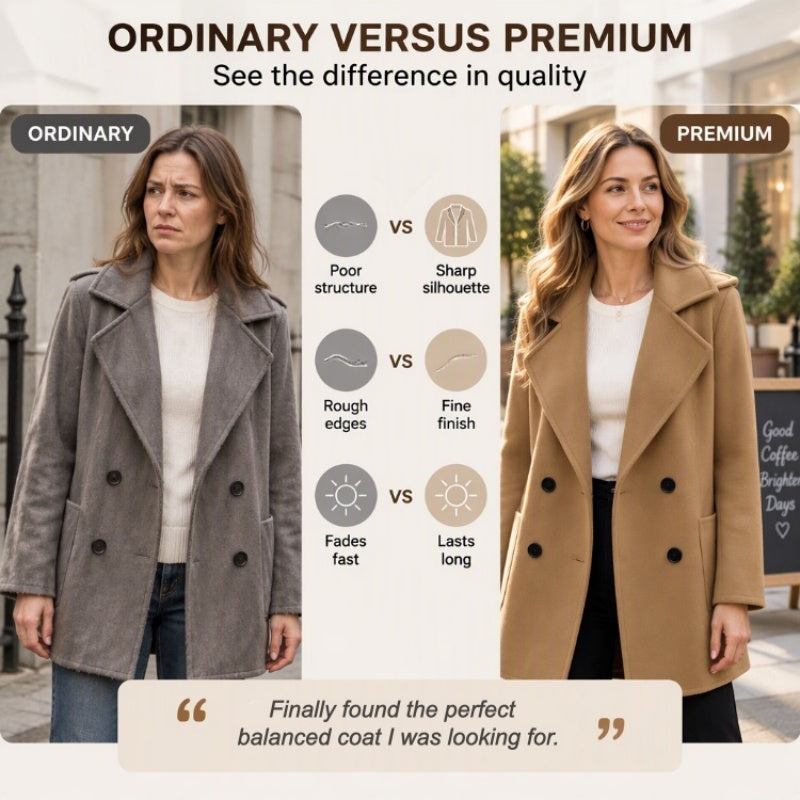 Women's Double-Breasted Lapel Collar Overcoat