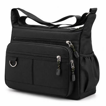 Men's Large Capacity Crossbody Bag Durable Multi Pocket Business Casual Shoulder Bag