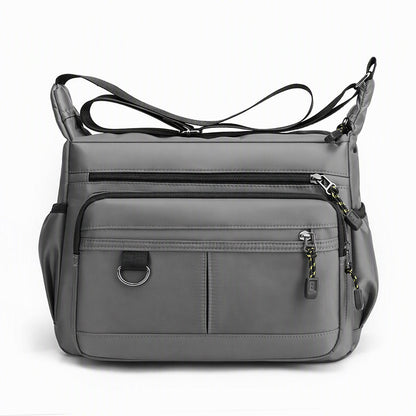 Men's Large Capacity Crossbody Bag Durable Multi Pocket Business Casual Shoulder Bag