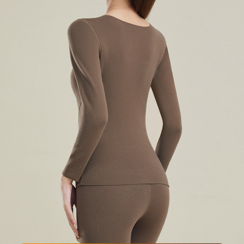 Women's Thermal Underwear Set with Shelf Bra