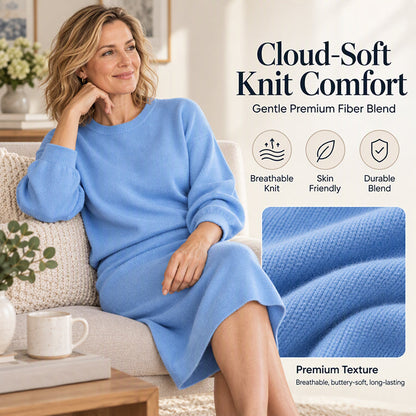 Women's Knit Crewneck Top & Midi Skirt Set🔥𝙁𝙧𝙚𝙚 𝙎𝙝𝙞𝙥𝙥𝙞𝙣𝙜