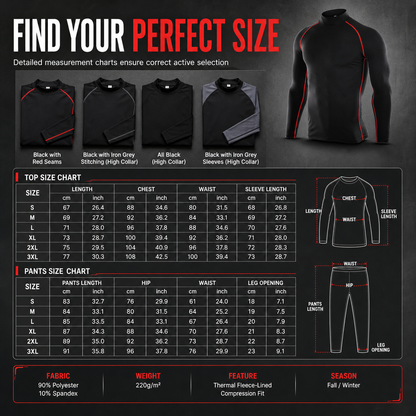💪Men's Winter Thermal Fabric Lined Compression Long Sleeve T-Shirt High Neck Sports Running Training Base Layer