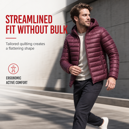 Men's Lightweight Hooded Cotton Padded Solid Color Autumn Winter Short Coat