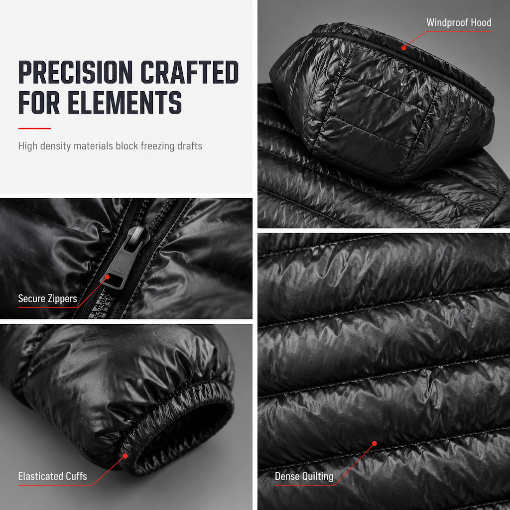Men's Lightweight Hooded Cotton Padded Solid Color Autumn Winter Short Coat