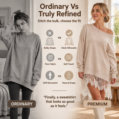 Women's Elegant Lace Trim Mid-Length Sweatshirt