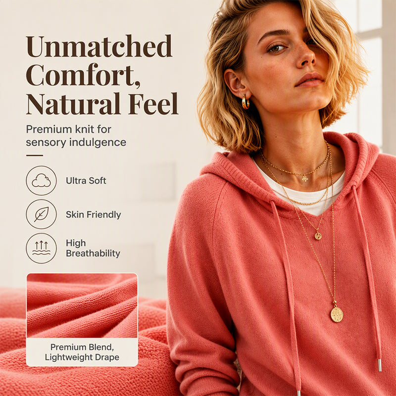 🧶 Cozy Head Coverage, Customizable Fit | Women's Casual Hooded Sweater with Drawstring