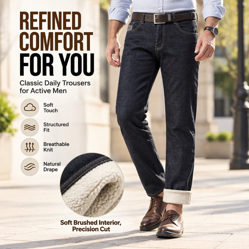 Men's Winter Straight Fit Thermal Jeans