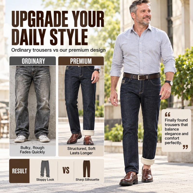 Men's Winter Straight Fit Thermal Jeans