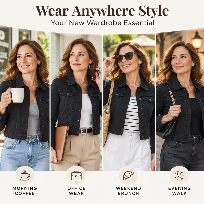 Women's Classic Cropped Denim Jacket