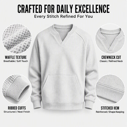 Men's Casual Waffle Knit Sweatshirt