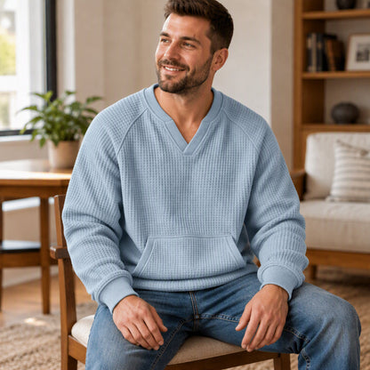 Men's Casual Waffle Knit Sweatshirt