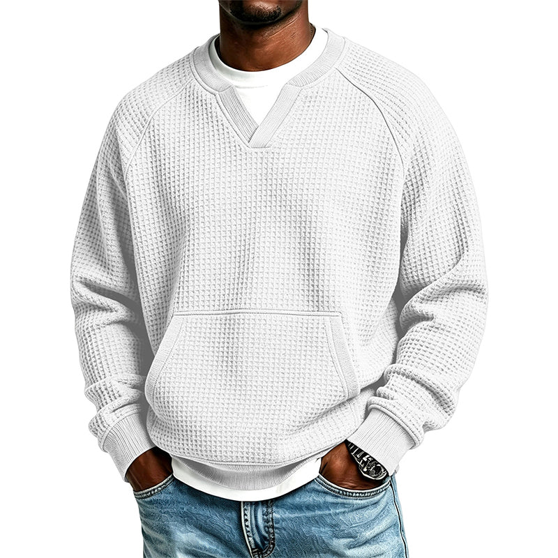 Men's Casual Waffle Knit Sweatshirt