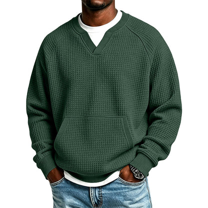 Men's Casual Waffle Knit Sweatshirt