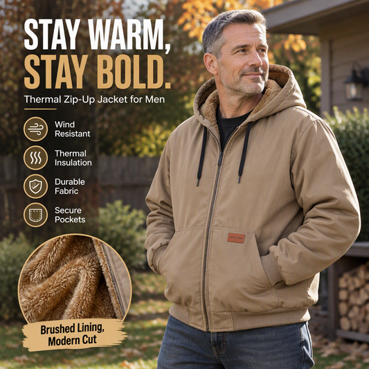 Men's Casual Winter Thermal Hooded Jacket